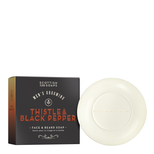 Scottish Fine Soaps Thistle & Black Pepper Face & Beard Soap 100g